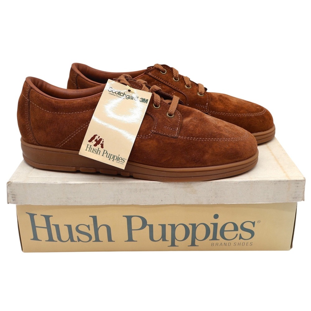 Hush Puppies Cosmo Oxford Shoes Mens 8 Vintage Chestnut Suede Deadstock USA